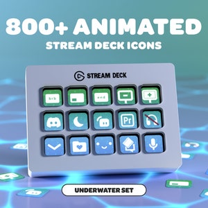 Icônes de pont de flux SOUS-MARIN ANIMÉES | Streamer | Twitch | Discorde | Youtube | Actifs de diffusion en continu | Bulles | Bleu | Vert
