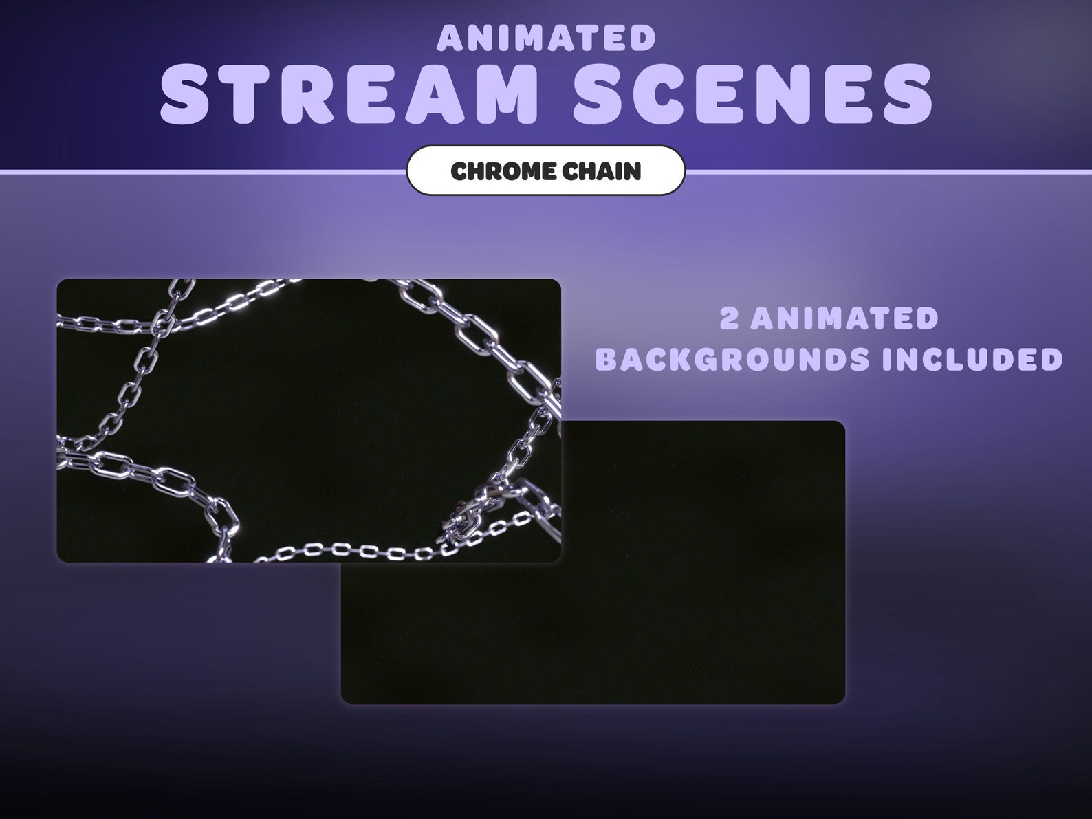 Overlay Chain Box ANIMATED STREAM SCENE Pack | Chrome Chains | Y2K | Chrome | 2000s Style ...