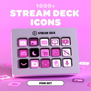 ストリームデッキアイコン ピンク |ストリーマー |ツイッチ |不和 |ユーチューブ |ストリーミングアセット |エルガト |最小限