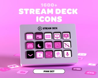 STREAM DECK ICONS Pink | Streamer | Twitch | Discord | Youtube | Streaming Assets | Elgato | Minimal