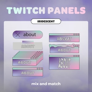 245 IRIDESCENT TWITCH PANELS | Streamer | Twitch | Discord | Youtube | Streaming Assets | Retro Computer Windows