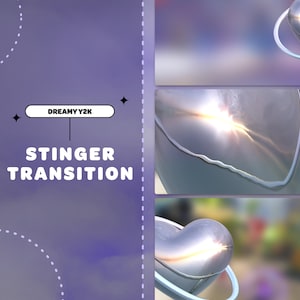 STINGER TRANSITION Dreamy Y2K | Silver | Stream Transition | Twitch Transition | Stream Overlay | Dreamy | Cute | Minimal