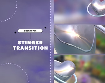 STINGER TRANSITION Dreamy Y2K | Silver | Stream Transition | Twitch Transition | Stream Overlay | Dreamy | Cute | Minimal