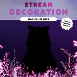 DECORACIÓN DE CORRIENTE ANIMADA Plantas Mágicas | Rosa | Partículas | Serpentina | Activos de transmisión de Twitch | Superposición de transmisión | Vtuber
