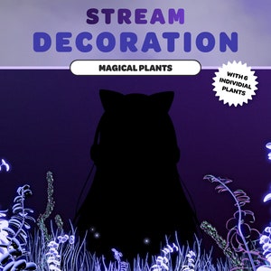 DECORAZIONE A FLUSSO ANIMATO Piante magiche | Blu | Particelle | Stella filante | Risorse di streaming Twitch | Sovrapposizione flusso | Vtuber
