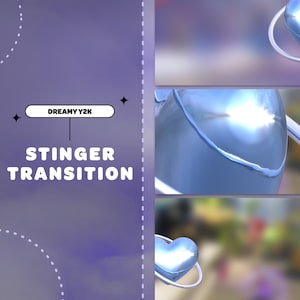 STINGER TRANSITION Dreamy Y2K | Blue | Stream Transition | Twitch Transition | Stream Overlay | Dreamy | Cute | Minimal