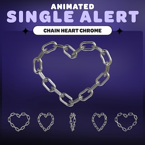 ANIMATED STREAM ALERT Chain Heart Y2K Chrome | Streamer | Twitch | Youtube | Streaming Assets