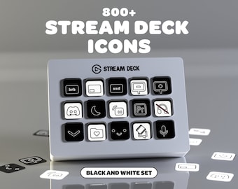 STREAM DECK ICONS Black and White | Streamer | Twitch | Discord | Youtube | Streaming Assets | Elgato | Minimal | Aesthetic