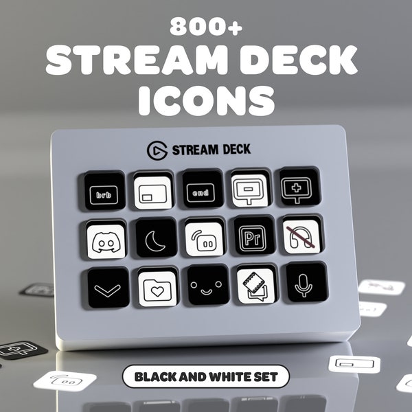 Streamdeck Icons Black and White Etsy