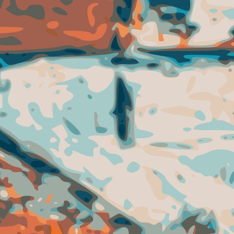 Blue Orange Abstract Art blue Orange Abstract Canvasprint on Etsy