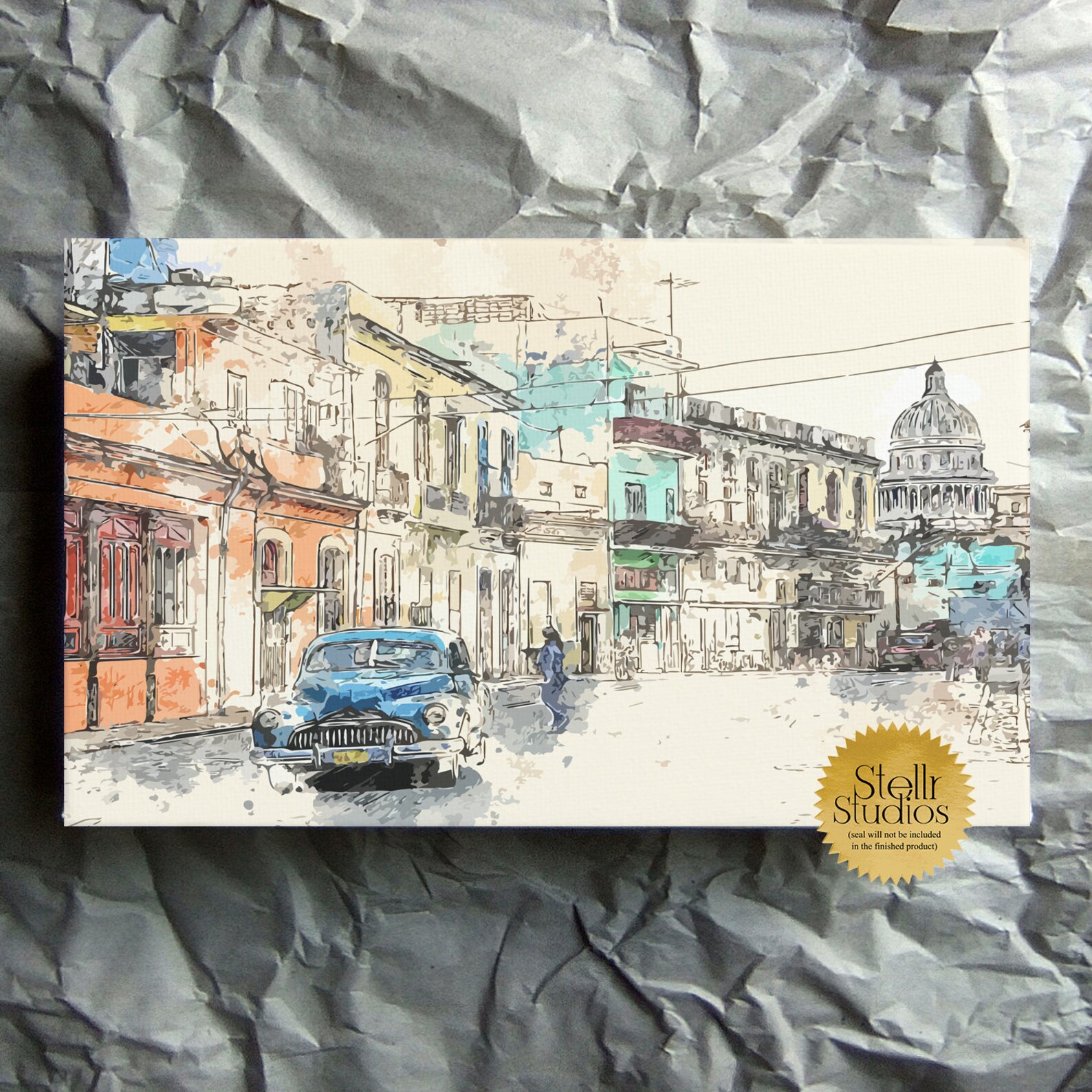 Cuba Art Cuba Canvas Cuba Artwork Cuba Painting Cuba Etsy