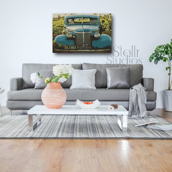 Vintage Car Artwork Abstract Automobile Art Canvas Print Etsy