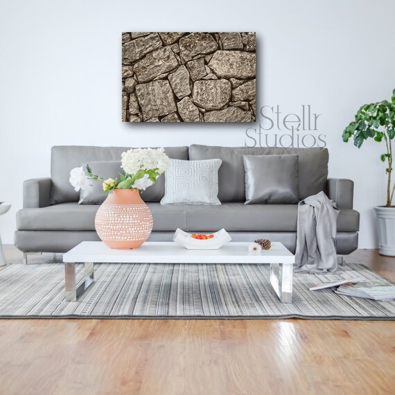 Stone Wall Art Stone Wall Canvas Stone Wall Artwork - Etsy