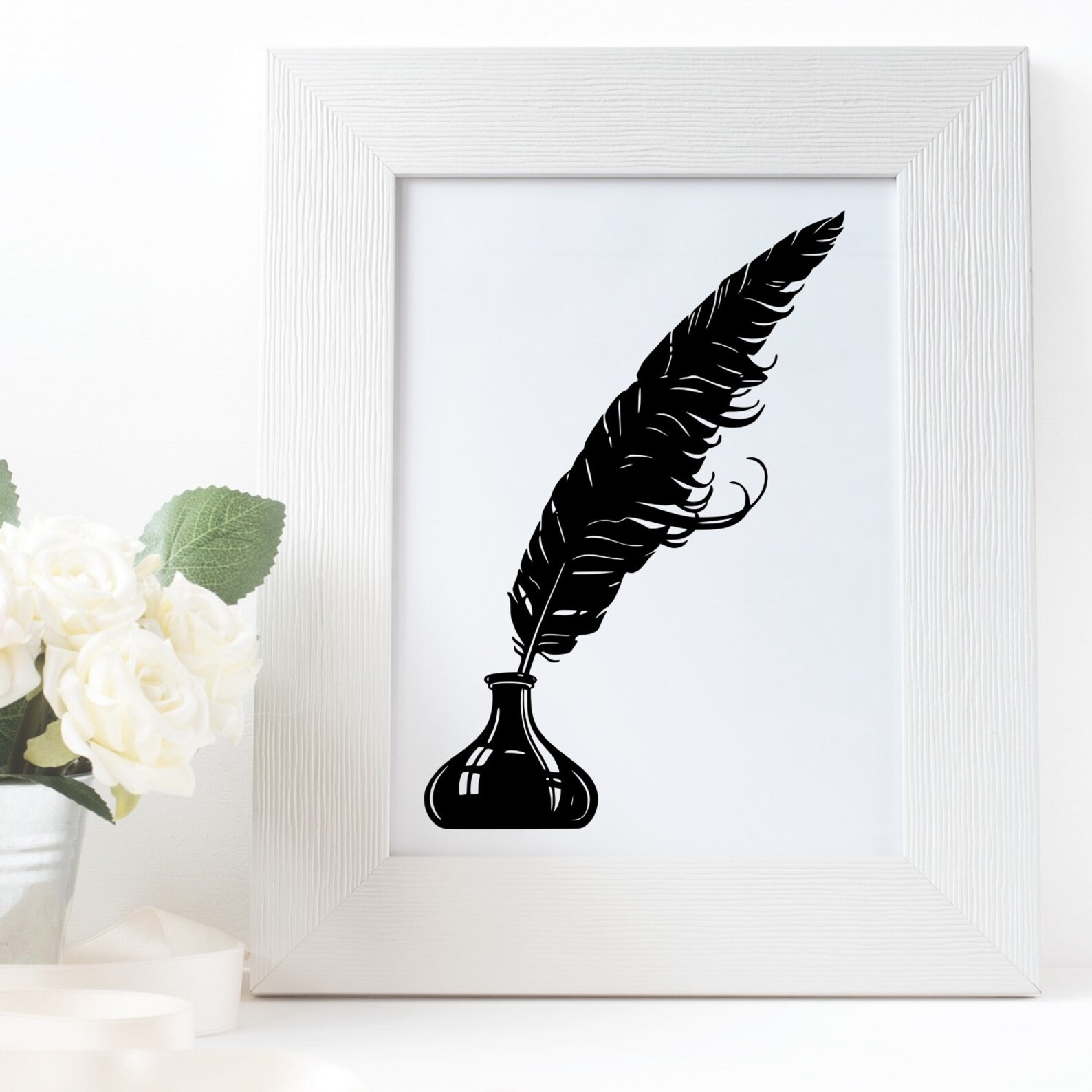 Quill Art Feather Quill Pen Poster Feather Artwork Etsy
