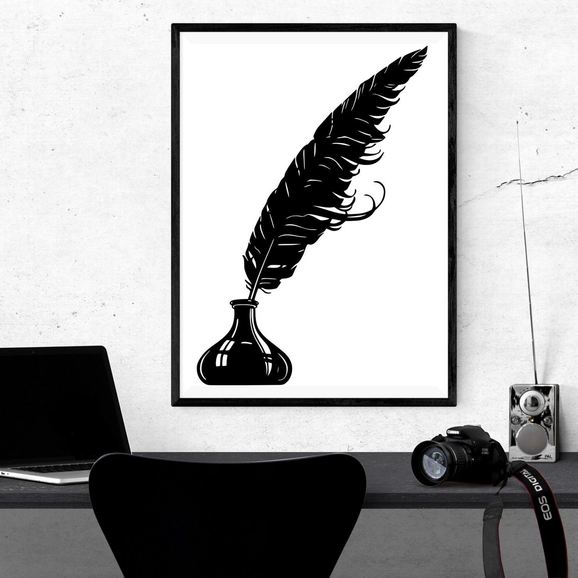 Quill Art Feather Quill Pen Poster Feather Artwork Etsy