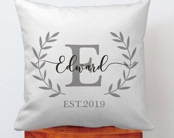 Custom Monogram Pillow Cover Personalized Pillow Initial Etsy