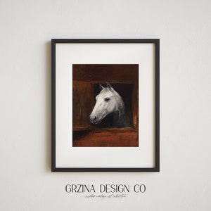 Vintage Painting of a Horse / Moody Wall Art / PRINTABLE / DIGITAL DOWNLOAD / #025