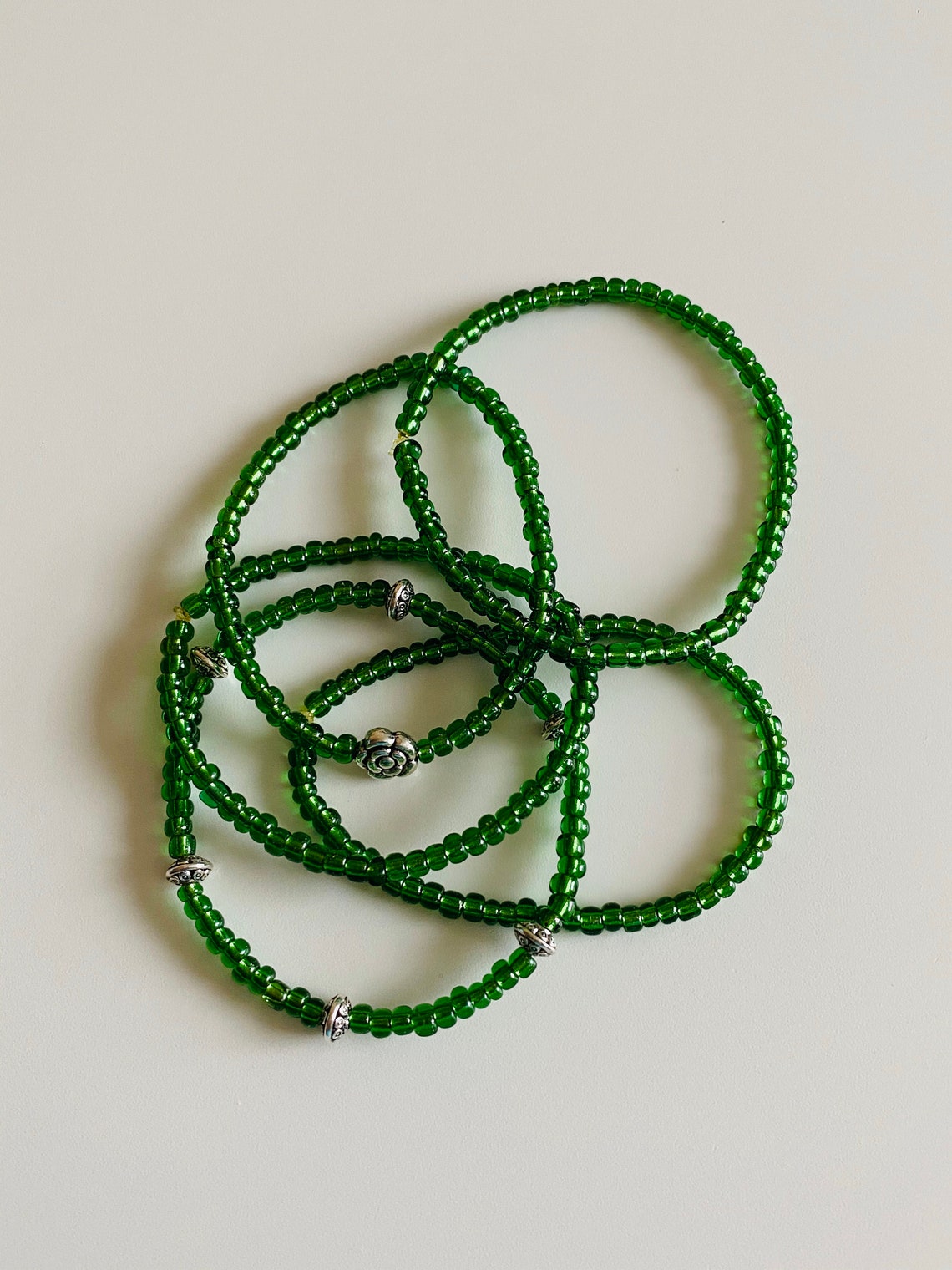 Go Beautiful/ green/ green bracelets/ stretch bracelets/ Etsy