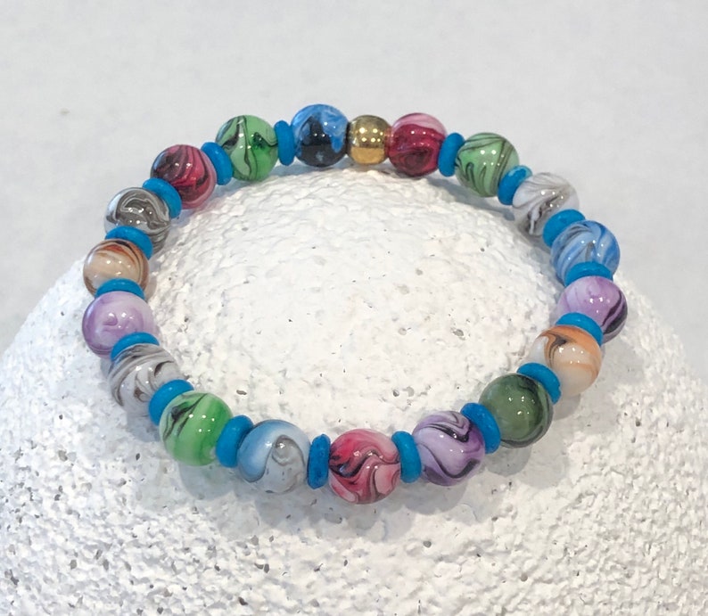 Tie Dye Stretch Bracelet Set 6 34\u201d Long Bracelets