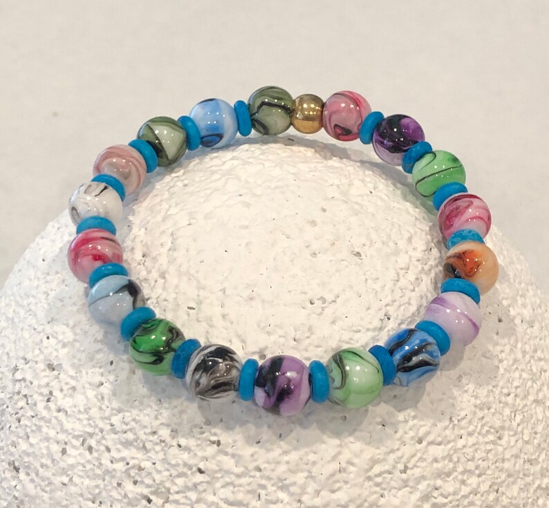 Tie Dye Stretch Bracelet Set 6 34\u201d Long Bracelets