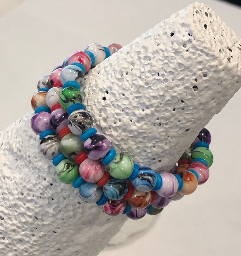Tie Dye Stretch Bracelet Set 6 34\u201d Long Bracelets