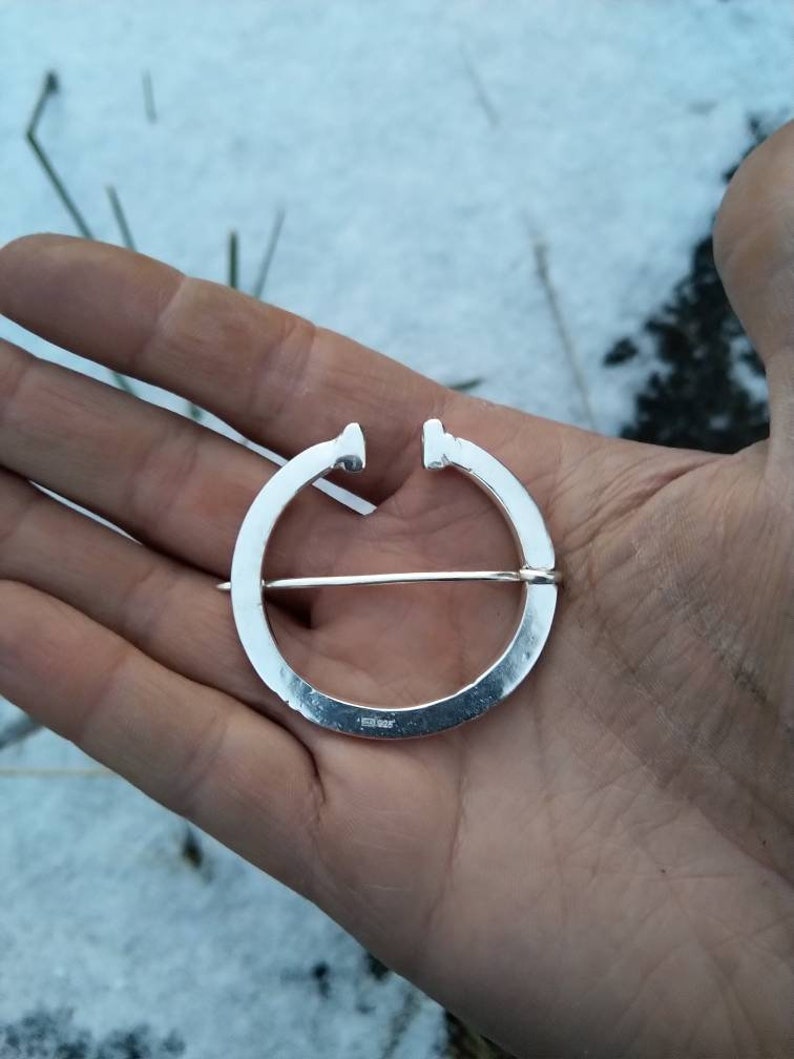 Solid Silver Finnish Penannular Brooch