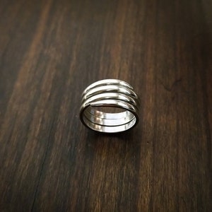 Viking Age Replica Silver Ring, Historical Spiral Ring