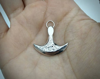 Handmade Sterling Silver Ukko's Axe Pendant: Finnish God of Thunder Necklace