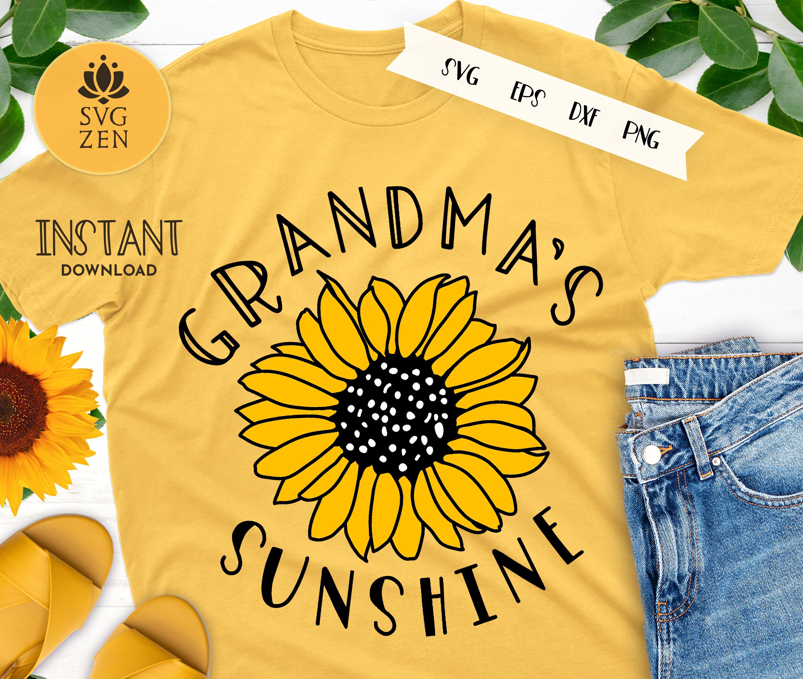 Download Grandma S Sunshine Sunflower Svg Baby Onesie Sunflower Etsy