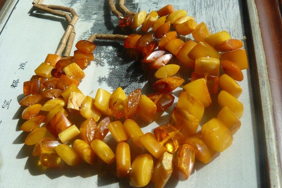 Latvian Stile Necklace&Bracelets Amber Baltic  Na… - image 1