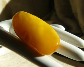 Big 5.1 gr.Antique Unique Egg Yolk Butterscotch Natural Baltic Amber Stone Ring