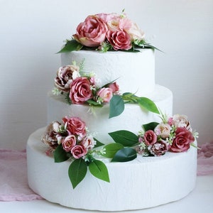 Rustic cake topper peony cake topper floral cake topper blush cake topper fiesta decorations cake top wedding cake flower cake topper set