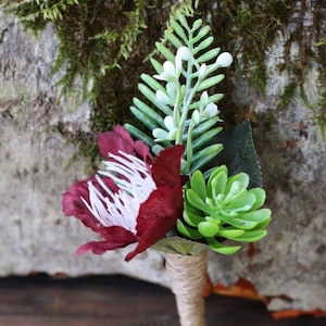 Succulent boutonniere  for men greenery boutonniere flower boutonniere winter boutonniere groom boutonniere burgundy boutonniere prom