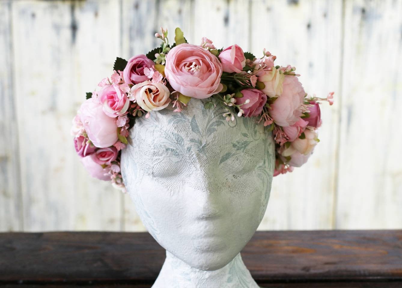 Pink floral headpiece discount