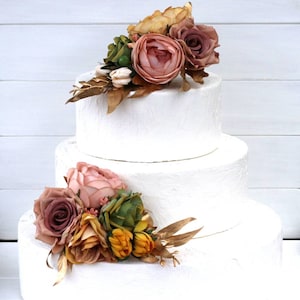Burnt orange cake topper flower orange wedding floral cake topper peony cake topper boho cake topper rustic cake topper fall cake topper