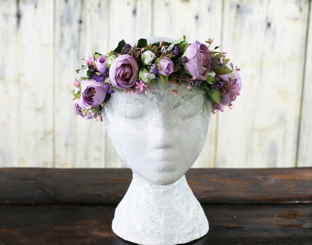 Purple Rose Flower Crown il_fullxfull.3493811610_hdkl.jpg main image 3
