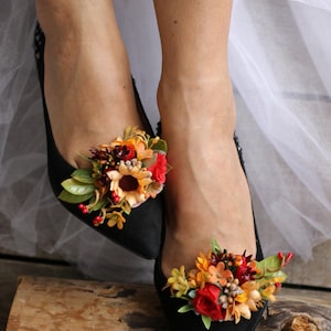 Sunflower Shoe Clips wedding flower Bridal Rustic Floral Accessories Boho Wedding & Special Events