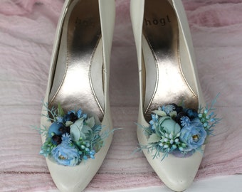 Flower shoe clips shoe clips blue prom shoe clips wedding shoes bridal shoes bridal shoes clips flower shoe clip shoe clips women rose shoe