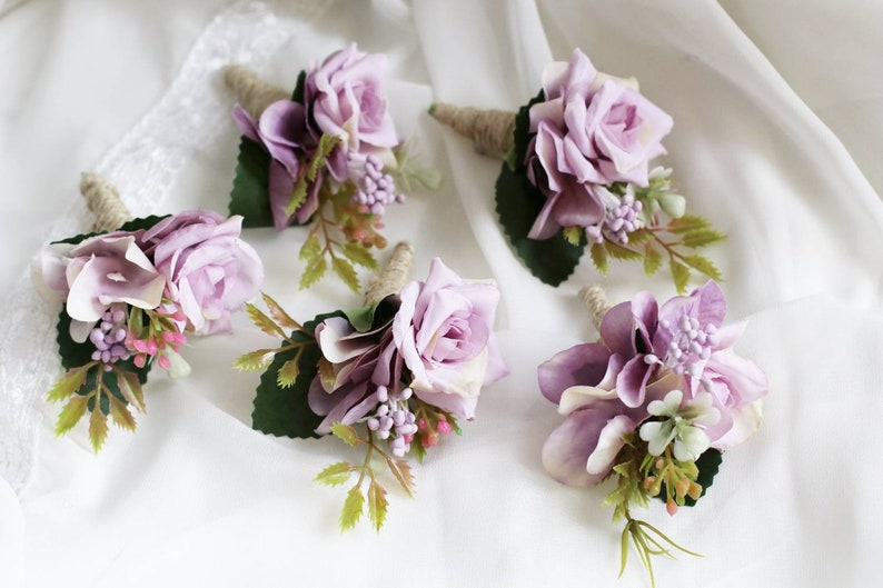 Lavender boutonniere for men purple boutonniere groom boutonniere buttonhole flower boutonniere wedding boutonniere dusty boutonniere