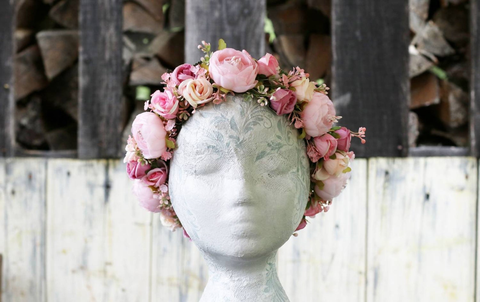 Pink Flower Crown Wedding Flower Crown Rose Bridal Flower Etsy