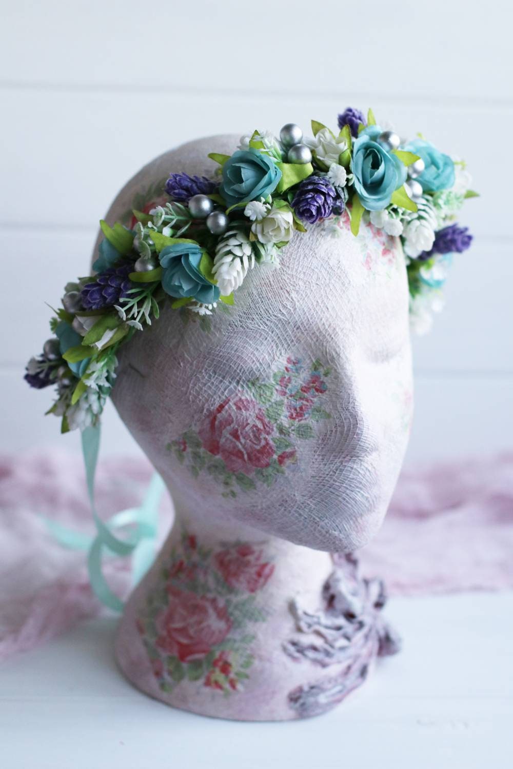 Christmas Flower Crown Mom and Me Crown Winter Flower Crown Etsy