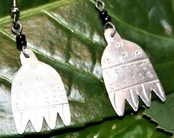 African Earrings - African Masai Silver Coloured Aluminium Earrings