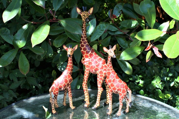 Hand carved wooden Giraffe family 30cm 20cm 20cm | Etsy