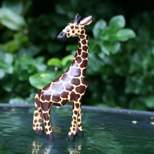 10cm Hand carved wooden Giraffe