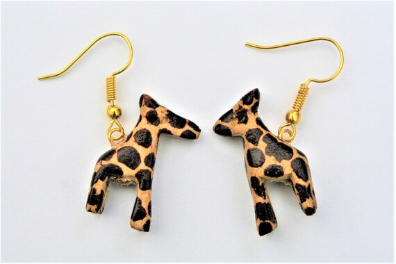 Wooden giraffe best sale earrings