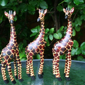 20cm Hand carved wooden Giraffe Dark image 4