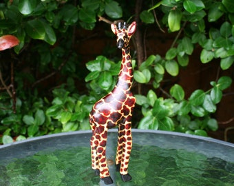 20cm Hand carved wooden Giraffe (Dark)