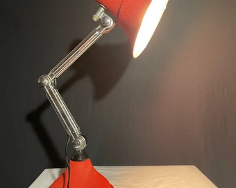 Rote Cocotte-Lampe / Tischlampe / Vintage-Lampe / 1950er-Lampe