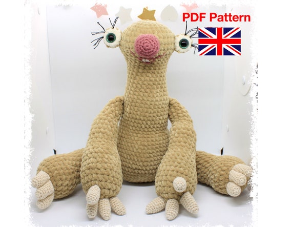 PDF PATTERN sloth amigurumi crochet toy