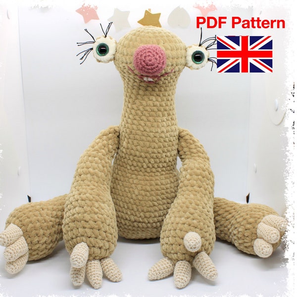 PDF PATTERN sloth amigurumi crochet toy
